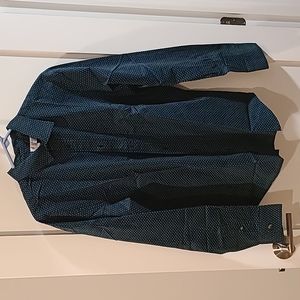 Regular-Fit Built-In Flex Everyday Dot-Print Shirt for Men, Old Navy, Green, L